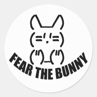 Bunny Round Sticker x 6