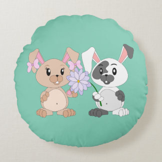 Bunny - Round Throw Pillow (16")