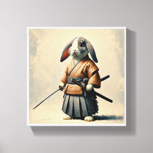 Bunny Samurai Canvas Print (Front)