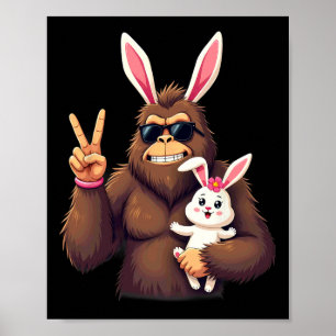 Bunny Sasquatch Bigfoot Sungles Easter 1 Poster