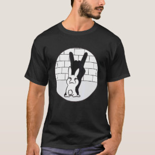Bunny Shadow Play Devil Horns - Black And White T-Shirt