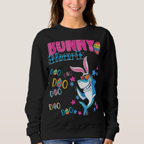 Bunny Shark Clothing Fun Easter Sunday Shark Boys  Sweatshirt