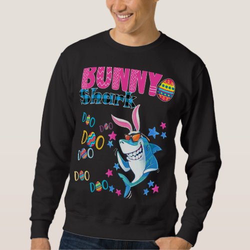 Bunny Shark Clothing Fun Easter Sunday Shark Boys  Sweatshirt