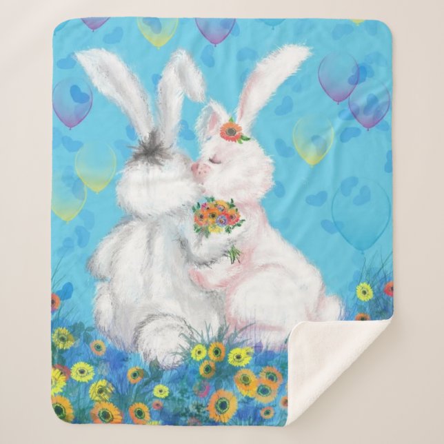 Bunny Sherpa Blanket - Hug (Front)