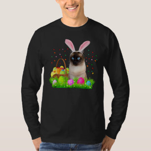 Bunny Siamese Cat Easter Siamese Cat T-Shirt