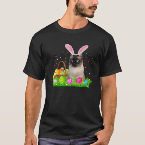 Bunny Siamese Cat Funny Easter Siamese Cat Lover G T_Shirt