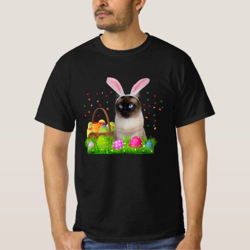 Bunny Siamese Cat Funny Easter Siamese Cat Lover G T_Shirt