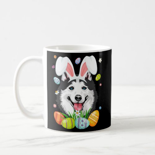 Bunny Siberian Husky Dog Head Easter Egg Easter Da Coffee Mug
