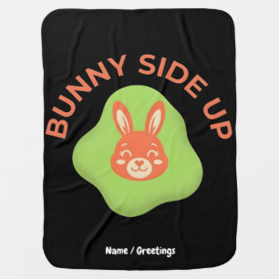 Bunny Side Up Retro Easter Egg Graphic Design Baby Blanket