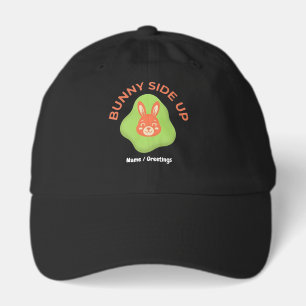 Bunny Side Up Retro Easter Egg Graphic Design Hat