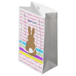 Bunny Silhouette And Happy Easter Design Small Gift Bag