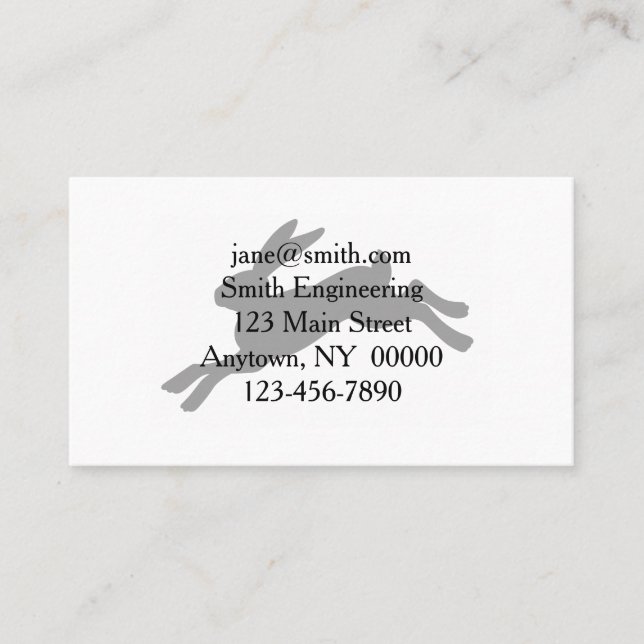 Bunny silhouette - Choose background color Business Card (Front)
