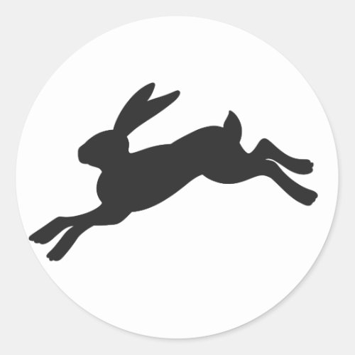 Bunny silhouette _ Choose background color Classic Round Sticker