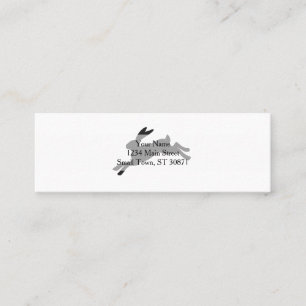 Bunny silhouette - Choose background color Mini Business Card