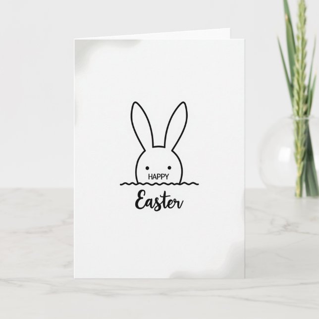 Bunny Silhouette Spring Card (Front)