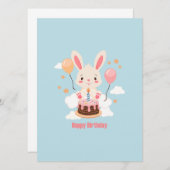Bunny Sitting On Clouds With A Cake (Front/Back)