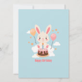 Bunny Sitting On Clouds With A Cake (Front)
