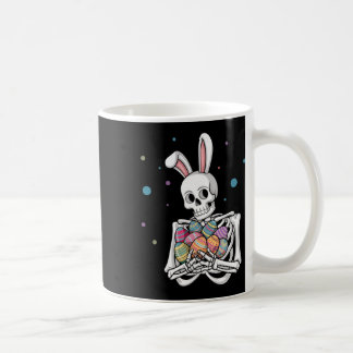 Bunny Skeleton Holding Easter Eggs Funny Easter Da Coffee Mug