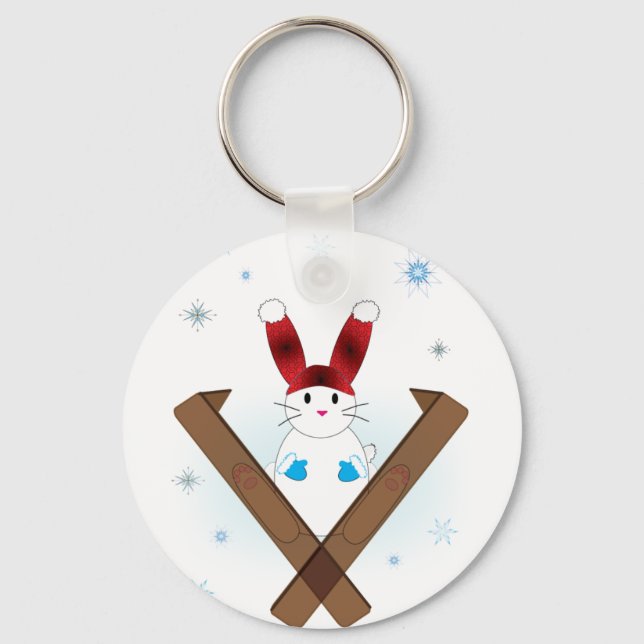 Bunny Ski Keychain (Front)