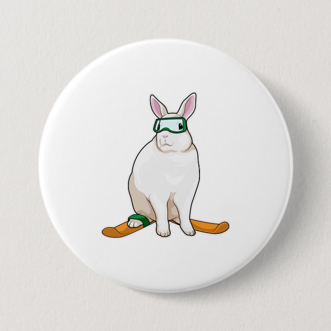 Bunny Skier Ski Button (Front)