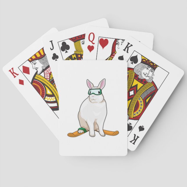 Bunny Skier Ski Poker Cards (Back)
