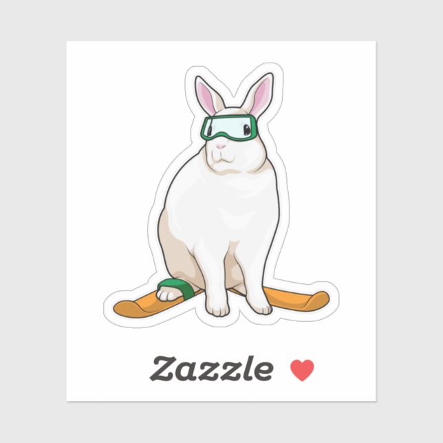 Bunny Skier Ski Sticker (Sheet)