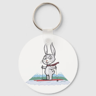 Bunny Skiing Keychain