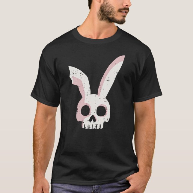 Bunny Skull Easter Funny Rabbit Spring Men Women K T-Shirt (Front)