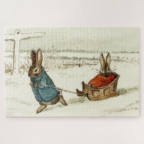 Bunny Sleigh Ride by Beatrix Potter Jigsaw Puzzle