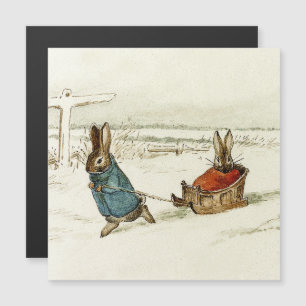 “Bunny Sleigh Ride” by Beatrix Potter Magnetic Invitation