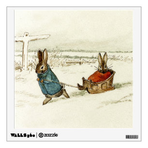 “Bunny Sleigh Ride” by Beatrix Potter Wall Decal