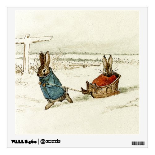 Bunny Sleigh Ride by Beatrix Potter Wall Decal