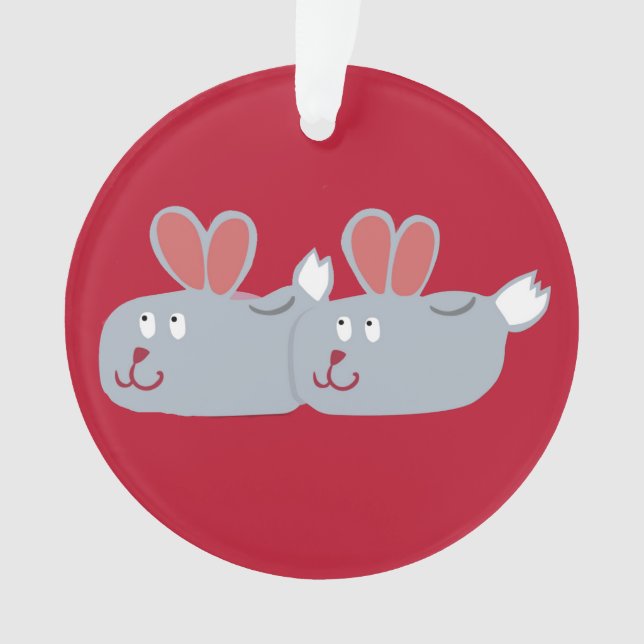 Bunny Slippers Ornament (Front)