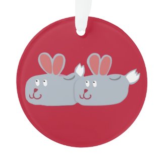 Bunny Slippers Ornament! Ornament