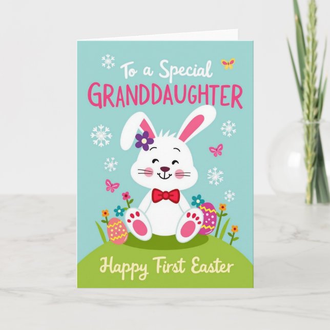 Bunny Snowflake Celebration Card (Front)