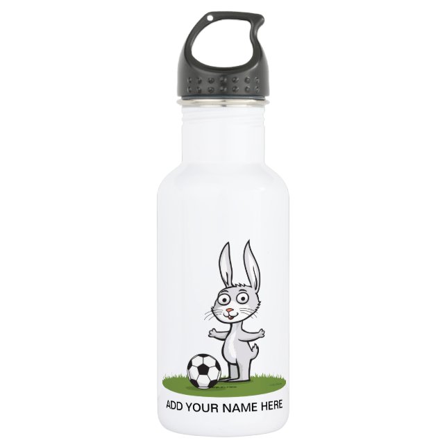 Bunny Soccer Water Bottle (Front)