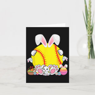 Bunny Softball Ball Costume Easter Player Fan Hunt Card