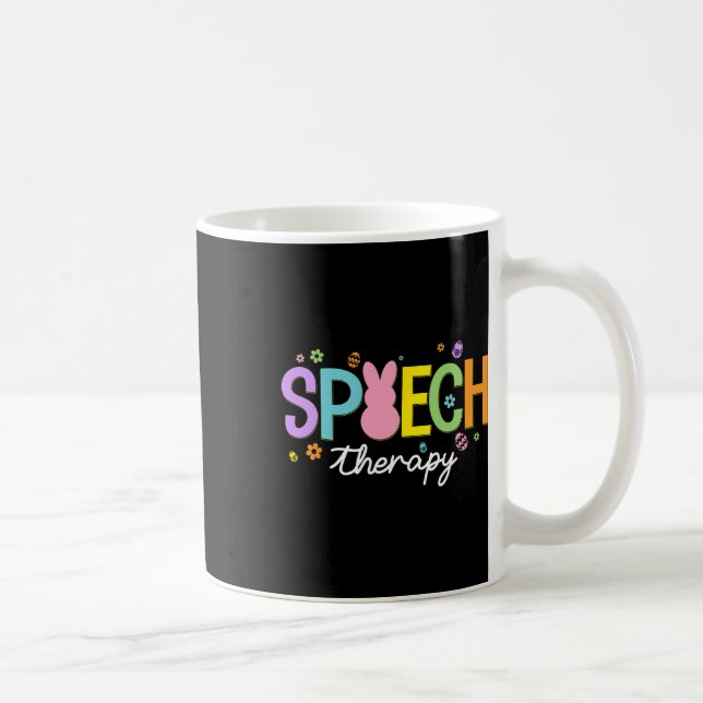 Bunny Speech Therapist Slp Easter Day Speech Thera Coffee Mug (Right)