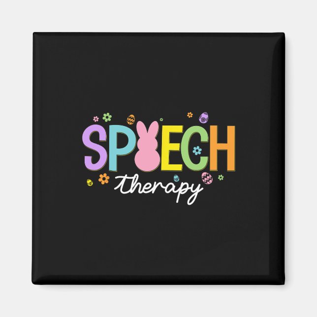 Bunny Speech Therapist Slp Easter Day Speech Thera Magnet (Front)