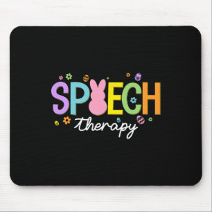 Bunny Speech Therapist Slp Easter Day Speech Thera Mouse Pad