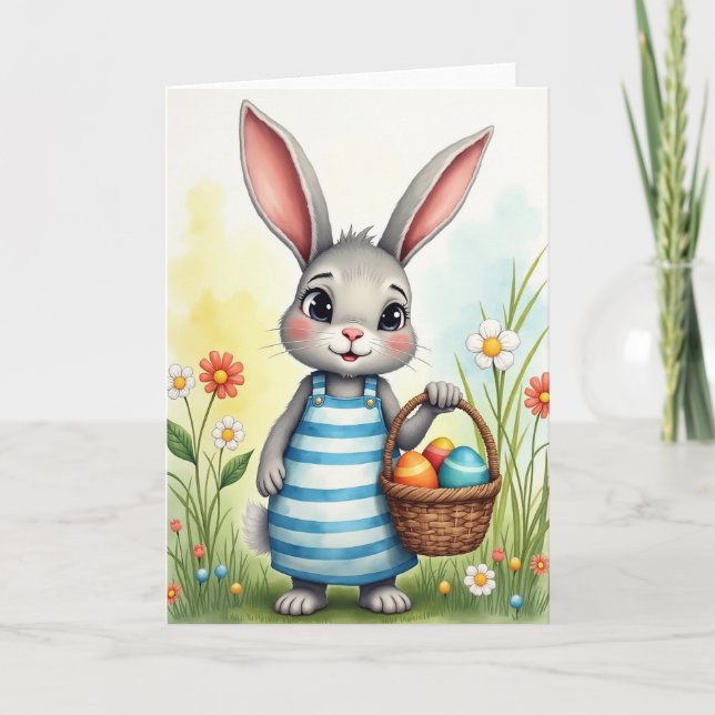 Bunny Springtime Basket Card (Front)
