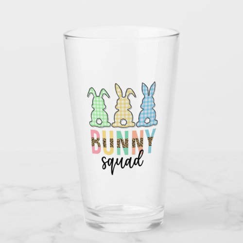Bunny Squad  Easter Egg Hunt Cute Bunny Glass