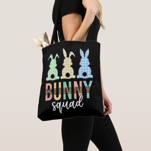 Bunny Squad  Easter Egg Hunt Cute Bunny Tote Bag
