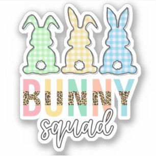 Bunny Squad Happy Easter, Cute Bunny Rabbit Sticker
