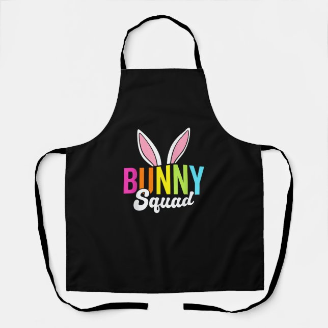 Bunny squad, matching easter rabbit ears, Easter p Apron (Front)
