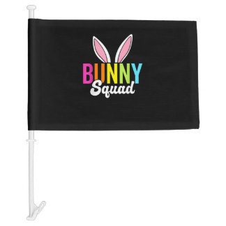 Bunny squad, matching easter rabbit ears, Easter p Car Flag