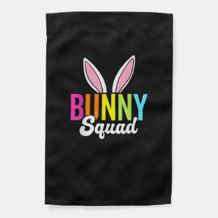 Bunny squad, matching easter rabbit ears, Easter p Garden Flag