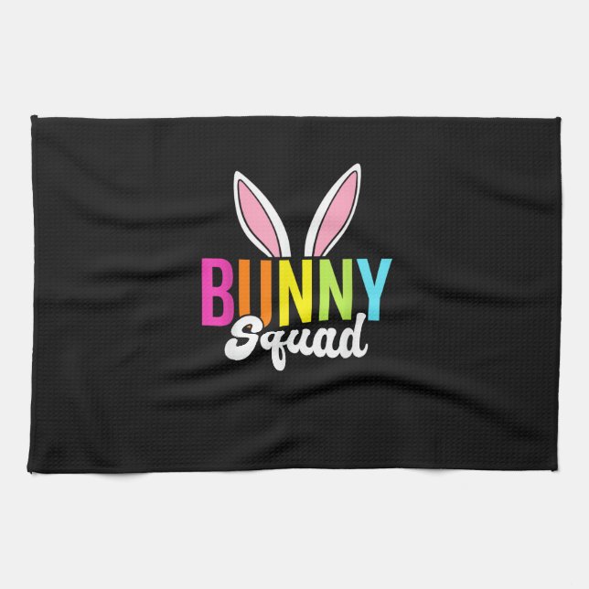 Bunny squad, matching easter rabbit ears, Easter p Kitchen Towel (Horizontal)