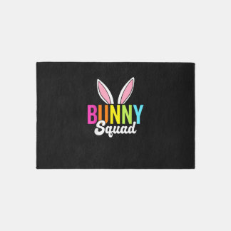 Bunny squad, matching easter rabbit ears, Easter p Rug