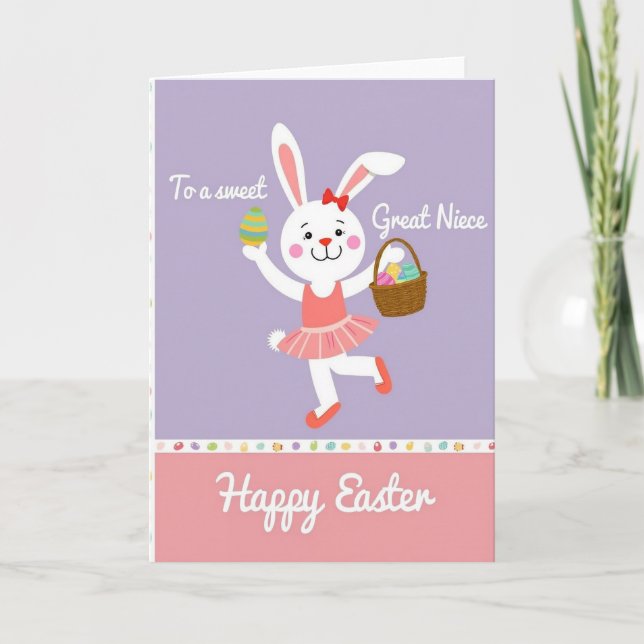 Bunny Striped Egg Holiday Card (Front)